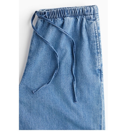 Denim Drawstring Pants - Picture 3 of 5